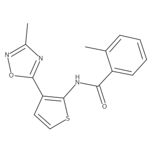 2-methyl-N-[3-(3-methyl-1,2,4-oxadiazol-5-yl)thiophen-2-yl]benzamide结构式