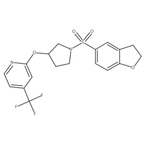 2-((1-((2,3-Dihydrobenzofuran-5-yl)sulfonyl)pyrrolidin-3-yl)oxy)-4-(trifluoromethyl)pyridine结构式