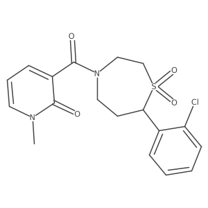 3-(7-(2-chlorophenyl)-1,1-dioxido-1,4-thiazepane-4-carbonyl)-1-methylpyridin-2(1H)-one结构式