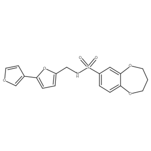 N-([2,3'-bifuran]-5-ylmethyl)-3,4-dihydro-2H-benzo[b][1,4]dioxepine-7-sulfonamide Structure