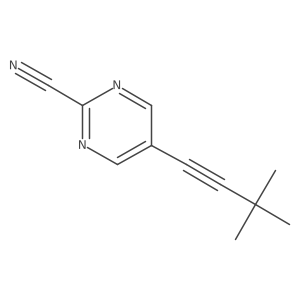 5-(3,3-Dimethylbut-1-yn-1-yl)pyrimidine-2-carbonitrile Structure