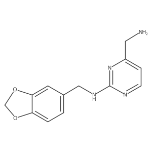 4-(aminomethyl)-N-[(2H-1,3-benzodioxol-5-yl)methyl]pyrimidin-2-amine结构式