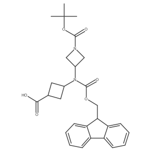 3-[9H-Fluoren-9-ylmethoxycarbonyl-[1-[(2-methylpropan-2-yl)oxycarbonyl]azetidin-3-yl]amino]cyclobutane-1-carboxylic acid Structure