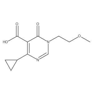 4-Cyclopropyl-1-(2-methoxyethyl)-6-oxo-1,6-dihydropyrimidine-5-carboxylic acid结构式