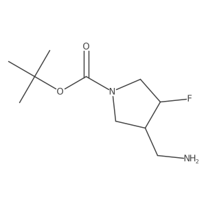 tert-Butyl (3R,4R)-3-(aminomethyl)-4-fluoropyrrolidine-1-carboxylate结构式