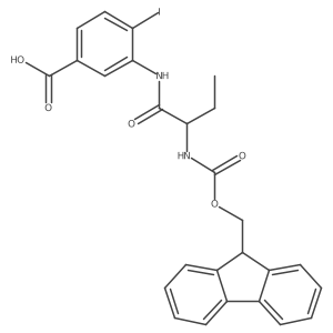 3-[(2S)-2-({[(9H-fluoren-9-yl)methoxy]carbonyl}amino)butanamido]-4-iodobenzoic acid结构式