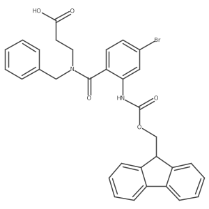 3-{N-benzyl-1-[4-bromo-2-({[(9H-fluoren-9-yl)methoxy]carbonyl}amino)phenyl]formamido}propanoic acid结构式