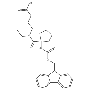 4-{N-ethyl-1-[3-({[(9H-fluoren-9-yl)methoxy]carbonyl}amino)oxolan-3-yl]formamido}butanoic acid结构式
