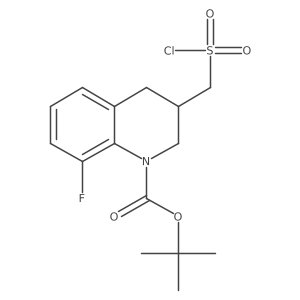Tert-butyl 3-[(chlorosulfonyl)methyl]-8-fluoro-1,2,3,4-tetrahydroquinoline-1-carboxylate Structure