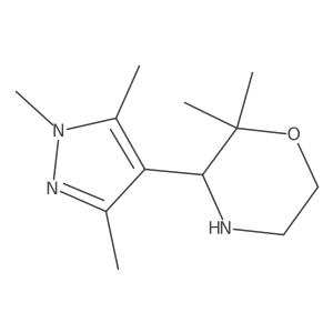 2,2-dimethyl-3-(trimethyl-1H-pyrazol-4-yl)morpholine结构式