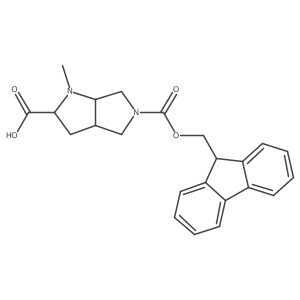 rac-(2R,3aR,6aR)-5-{[(9H-fluoren-9-yl)methoxy]carbonyl}-1-methyl-octahydropyrrolo[2,3-c]pyrrole-2-carboxylic acid结构式