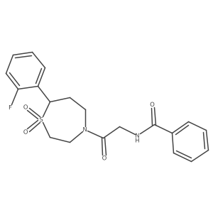 N-(2-(7-(2-fluorophenyl)-1,1-dioxido-1,4-thiazepan-4-yl)-2-oxoethyl)benzamide结构式