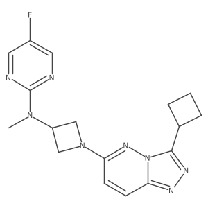 N-(1-{3-cyclobutyl-[1,2,4]triazolo[4,3-b]pyridazin-6-yl}azetidin-3-yl)-5-fluoro-N-methylpyrimidin-2-amine结构式