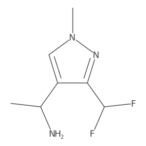 (R)-1-(3-(Difluoromethyl)-1-methyl-1H-pyrazol-4-yl)ethan-1-amine Structure