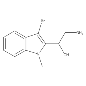 (1R)-2-amino-1-(3-bromo-1-methyl-1H-indol-2-yl)ethan-1-ol结构式