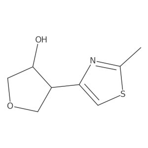 rac-(3R,4S)-4-(2-methyl-1,3-thiazol-4-yl)oxolan-3-ol结构式