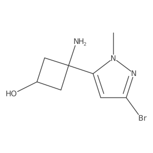 3-amino-3-(3-bromo-1-methyl-1H-pyrazol-5-yl)cyclobutan-1-ol结构式