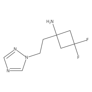 3,3-difluoro-1-[2-(1H-1,2,4-triazol-1-yl)ethyl]cyclobutan-1-amine结构式