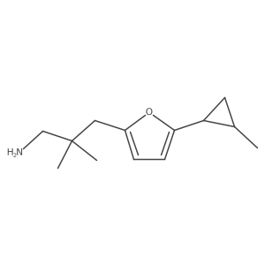 2,2-Dimethyl-3-[5-(2-methylcyclopropyl)furan-2-yl]propan-1-amine Structure