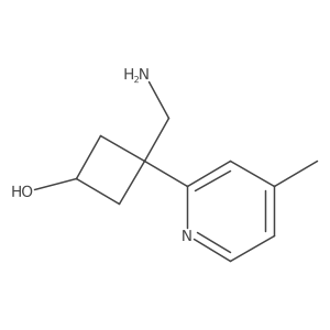 3-(Aminomethyl)-3-(4-methylpyridin-2-yl)cyclobutan-1-ol结构式