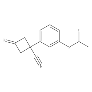 1-{3-[(Difluoromethyl)sulfanyl]phenyl}-3-oxocyclobutane-1-carbonitrile Structure