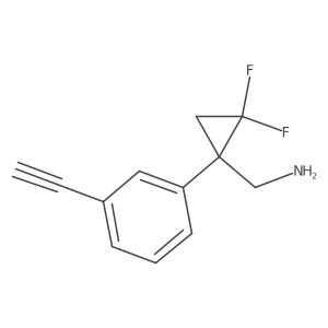 [1-(3-Ethynylphenyl)-2,2-difluorocyclopropyl]methanamine结构式