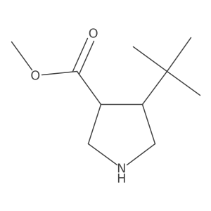 rac-methyl (3R,4S)-4-tert-butylpyrrolidine-3-carboxylate结构式