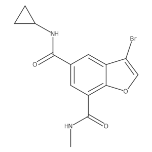3-Bromo-N5-cyclopropyl-N7-methylbenzofuran-5,7-dicarboxamide结构式