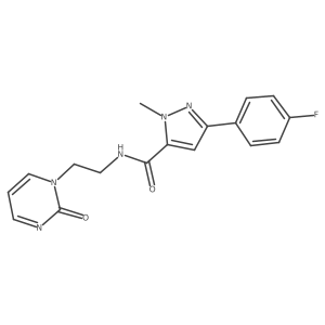 3-(4-fluorophenyl)-1-methyl-N-(2-(2-oxopyrimidin-1(2H)-yl)ethyl)-1H-pyrazole-5-carboxamide Structure