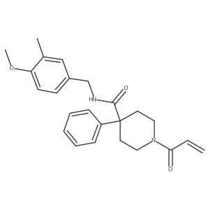 N-[(4-Methoxy-3-methylphenyl)methyl]-4-phenyl-1-prop-2-enoylpiperidine-4-carboxamide结构式