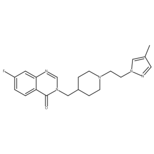 7-Fluoro-3-[[1-[2-(4-methylpyrazol-1-yl)ethyl]piperidin-4-yl]methyl]quinazolin-4-one结构式