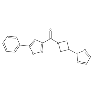 2-[1-(5-phenyl-1,2-oxazole-3-carbonyl)azetidin-3-yl]-2H-1,2,3-triazole结构式