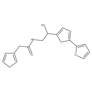 N-{2-[5-(furan-2-yl)thiophen-2-yl]-2-hydroxyethyl}-2-(thiophen-3-yl)acetamide结构式