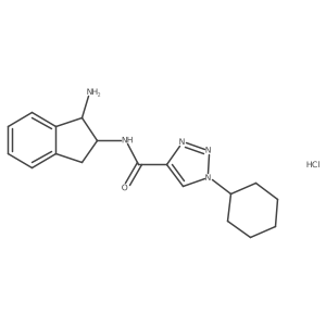 N-[(1R,2R)-1-Amino-2,3-dihydro-1H-inden-2-yl]-1-cyclohexyltriazole-4-carboxamide;hydrochloride Structure