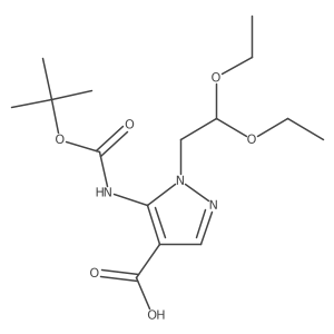 5-{[(tert-butoxy)carbonyl]amino}-1-(2,2-diethoxyethyl)-1H-pyrazole-4-carboxylic acid结构式
