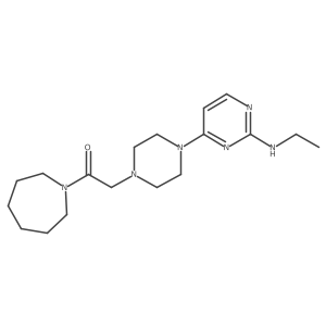1-(Azepan-1-yl)-2-{4-[2-(ethylamino)pyrimidin-4-yl]piperazin-1-yl}ethan-1-one结构式