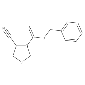 benzyl (4R)-4-cyano-1,3-thiazolidine-3-carboxylate结构式