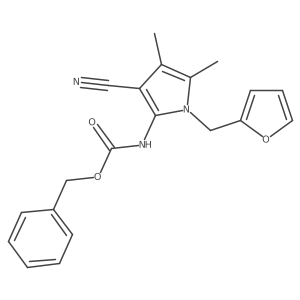 benzyl N-{3-cyano-1-[(furan-2-yl)methyl]-4,5-dimethyl-1H-pyrrol-2-yl}carbamate结构式