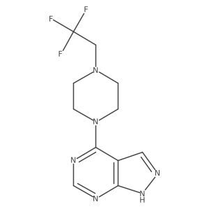 1-{1H-pyrazolo[3,4-d]pyrimidin-4-yl}-4-(2,2,2-trifluoroethyl)piperazine结构式