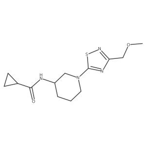N-{1-[3-(methoxymethyl)-1,2,4-thiadiazol-5-yl]piperidin-3-yl}cyclopropanecarboxamide结构式