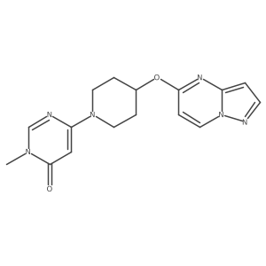 3-Methyl-6-(4-{pyrazolo[1,5-a]pyrimidin-5-yloxy}piperidin-1-yl)-3,4-dihydropyrimidin-4-one结构式