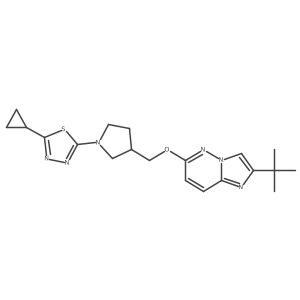 2-{3-[({2-Tert-butylimidazo[1,2-b]pyridazin-6-yl}oxy)methyl]pyrrolidin-1-yl}-5-cyclopropyl-1,3,4-thiadiazole Structure