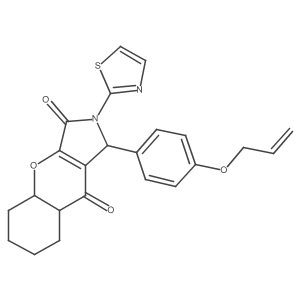 1-(4-prop-2-enoxyphenyl)-2-(1,3-thiazol-2-yl)-4a,5,6,7,8,8a-hexahydro-1H-chromeno[2,3-c]pyrrole-3,9-dione Structure