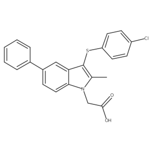 3-[(4-Chlorophenyl)thio]-2-methyl-5-phenyl-1h-indole-1-acetic acid结构式
