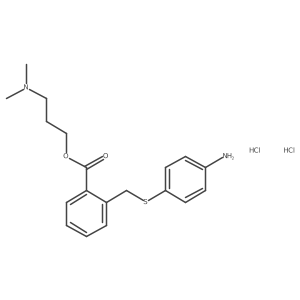 3-(Dimethylamino)propyl 2-{[(4-aminophenyl)sulfanyl]methyl}benzoate--hydrogen chloride (1/2) Structure