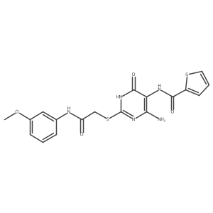 N-(4-amino-2-((2-((3-methoxyphenyl)amino)-2-oxoethyl)thio)-6-oxo-1,6-dihydropyrimidin-5-yl)thiophene-2-carboxamide Structure