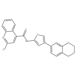 2-chloro-N-[4-(2,3-dihydro-1,4-benzodioxin-6-yl)-1,3-thiazol-2-yl]quinoline-4-carboxamide结构式