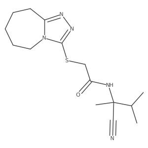 N-(2-cyano-3-methylbutan-2-yl)-2-(6,7,8,9-tetrahydro-5H-[1,2,4]triazolo[4,3-a]azepin-3-ylsulfanyl)acetamide结构式