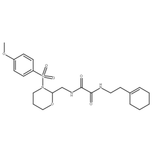 N1-(2-(cyclohex-1-en-1-yl)ethyl)-N2-((3-((4-methoxyphenyl)sulfonyl)-1,3-oxazinan-2-yl)methyl)oxalamide结构式