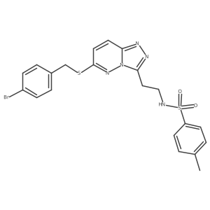 N-(2-(6-((4-bromobenzyl)thio)-[1,2,4]triazolo[4,3-b]pyridazin-3-yl)ethyl)-4-methylbenzenesulfonamide结构式